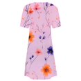 thumbnail image 4 of Ovzne Robes Grande Taille pour Femmes aux Formes Robe de Plage Mode pour Femmes Robe à Col Rond à Manches Courtes Imprimée Robe Chandail Robe Maxi Grande Taille à Manches Courtes Liquidation, 4 of 5
