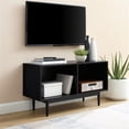 thumbnail image 4 of Bowery Hill 40"Mid-Century Wood Storage Console Cabinet in Black, 4 of 12
