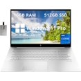 thumbnail image 1 of HP Envy 17.3" FHD Laptop, Intel Core i7-1260P, 16GB RAM, 512GB SSD, Backlit Keyboard, Intel Iris Xe Graphics, Fingerprint Reader, Webcam, Windows 11 Pro, Silver, 32GB Hotface USB Card (Renewed), 1 of 7