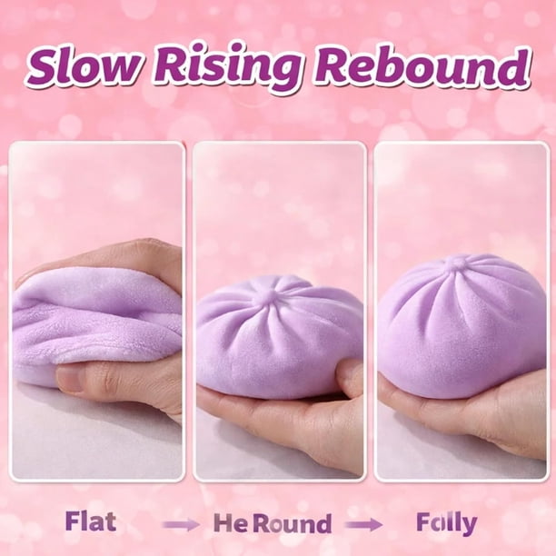 Jouet Squishy en Forme de Petits Pains Vapeur, Jouet Anti-Stress Mignon, Pâte de Décompression Douce à Presser pour Adultes