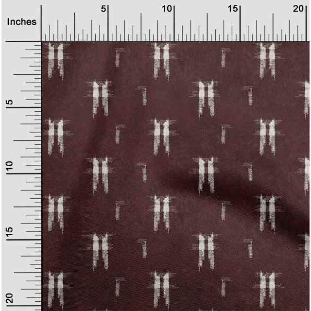 oneOone Viscose Chiffon Fabric Ikat Style Kasuri Print Fabric By The Yard 42 Inch Wide