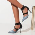 thumbnail image 2 of Womens Shoes Back Zip Ankle Strap Sandals Super High Heel Pointed Toe Stilettos, 2 of 9