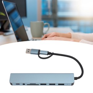 Multi Port Adapter, Fast Data Transfer USB 3.0 8 in 1 USB C Hub 3.5mm Port USB 2.0  for Tablet