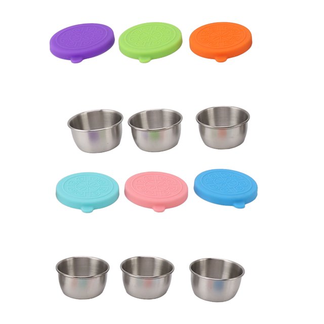 Contenant en Acier Inoxydable pour Vinaigrette, Petits Contenants à Condiments en Silicone 304 pour l'École