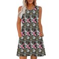 thumbnail image 1 of Ovzne Robes pour Femmes Robe d'Été pour Femmes Imprimé Sans Manches Col Rond Aguichant Élégante Boîte de Nuit Fête Tunique Mini Robes Robe Décontractée Vacances Robe d'Été Imprimée Liquidation, 1 of 7