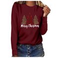 thumbnail image 1 of Blouse à Manches Longues Femme Haut de Noël Décontracté à Manches Longues Col Rond Chandail en Molleton Chandail Blouse, 1 of 4