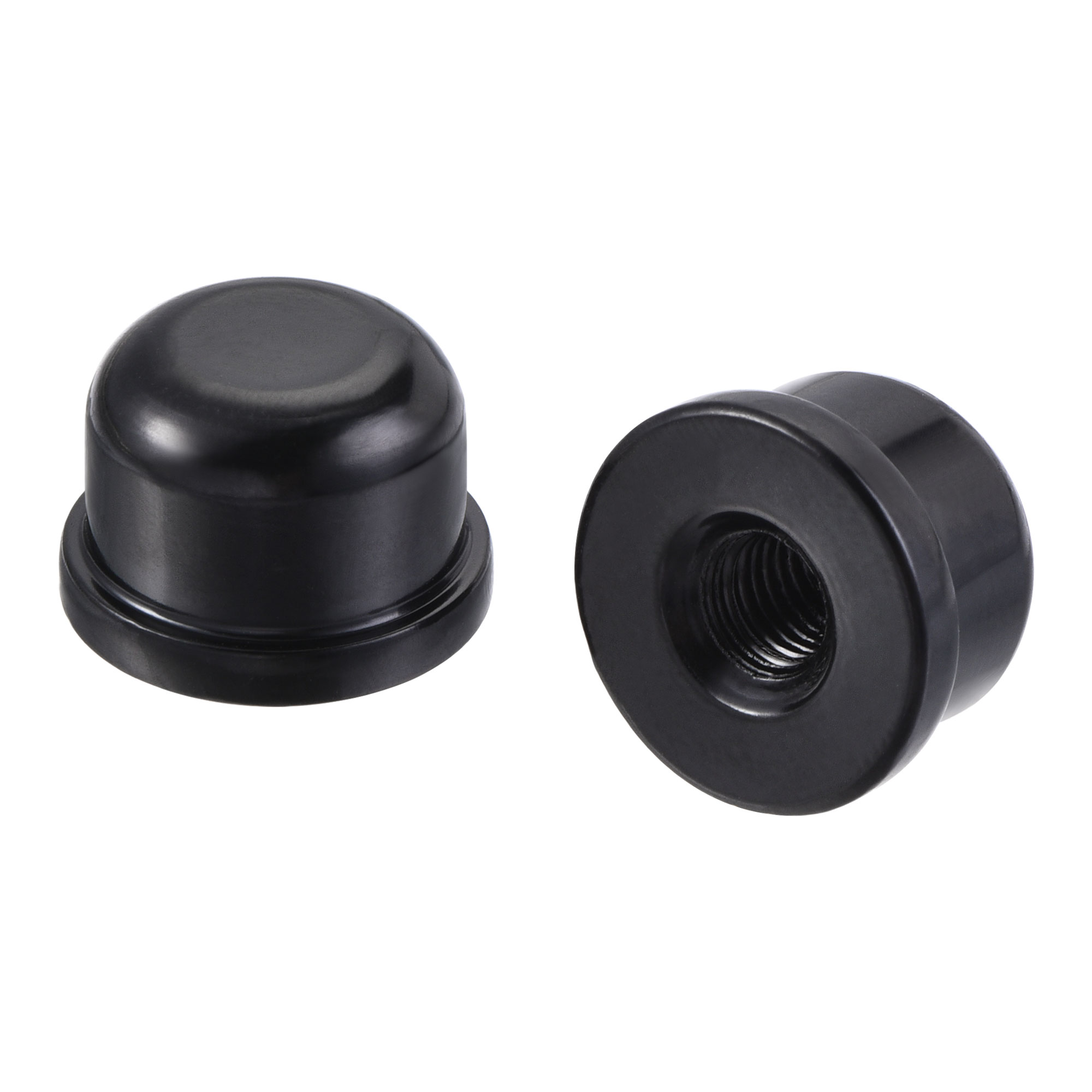 Unique Bargains Tapped 1/4-27 Thread for Lamp Harp Black Lamp Shade Finials Caps 8 Pack