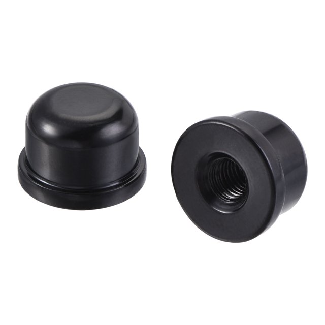 Unique Bargains Tapped 1/4-27 Thread for Lamp Harp Black Lamp Shade Finials Caps 8 Pack
