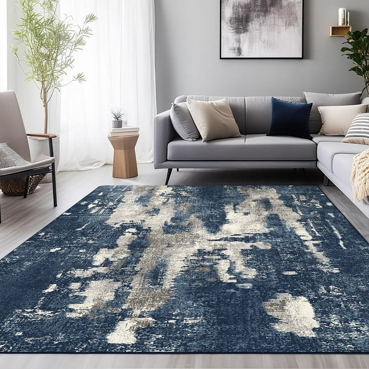 KUETH 8'x10' Area Rugs, Ultra Thin Non Slip Rug, Indoor Machine ...