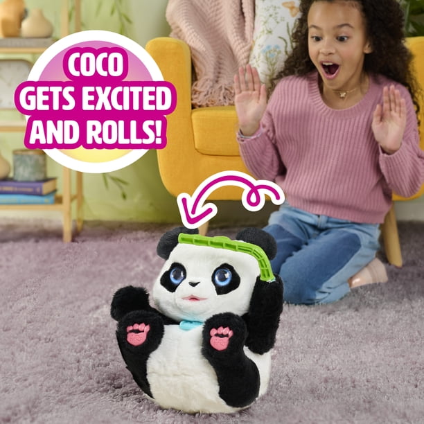 Coccolotti Panda Intéractif Arthur – Peluche Avec Sons Et Lumières, Tétine Et Biberon Inclus, 7 Cm, Pour Enfants Dès 3 Ans, Noir