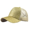 thumbnail image 3 of Ponytail Messy Buns Trucker Plain Baseball Visor Cap Unisex Glitter Hat, 3 of 3