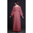 thumbnail image 4 of Bimba Robe Maxi à Manches Longues pour Femmes en Georgette Mousse Imprimée de Feuilles de Thé, Taille Élastique - Xxx-Grand, 4 of 5