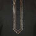 thumbnail image 4 of Chemise de Mode Indienne pour Homme, Kurta Courte Brodée en Coton (Noir, TG), 4 of 5