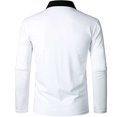 thumbnail image 4 of yievot Chemise à Col à Revers pour Homme à Manches Longues, Couture Bicolore, Mode, Fermeture Éclair, Manches Longues, Polo à Col Rabattu, 4 of 5