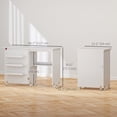 thumbnail image 3 of HOMCOM Folding Sewing Table Mobile Sewing Machine Cabinet with Shelf White, 3 of 10