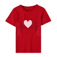 thumbnail image 4 of Pisexur Valentines Day T-shirt Top T-shirt à Manches Courtes Imprimé Amour de la Saint-Valentin pour Femmes Haut à Manches Courtes Col Rond Haut/chemise, 4 of 5