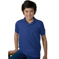 thumbnail image 1 of Hanes Cotton-Blend Kids` Jersey Polo, L, Deep Royal, 1 of 2