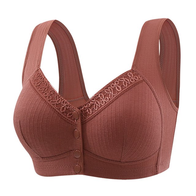 Bras for Women, Womans Solid Color Front Buckle Ventilate Elastic Style Medium Sized Bra Without Steel Rim