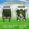 thumbnail image 3 of MacSports Chariot Utilitaire Pliable pour Jardin et Camping, Vert, 3 of 8