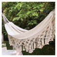 thumbnail image 1 of Hammock Chairs Swing Garden Outdoor Home White Cotton Rope Morocco Macrame-200150cm, 1 of 5