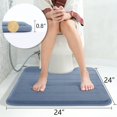 thumbnail image 4 of ORUYROP Memory Foam Toilet Bath Mat U-Shaped, Soft and Comfortable, Super Water Absorption, Non-Slip, Thick, Machine Wash and Easier to Dry for Bathroom Commode Contour Rug, 24 X 24 Inches, De, 4 of 6