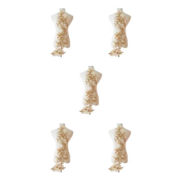 relayinert Belle Robe en Dentelle Florale Applique Patch pour Robes de Mariage Uniques Robe de Mariage Unique Dentelle Applique Or 5Set