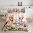 thumbnail image 2 of Erosebridal Easter Rabbit Bedding Twin Comforter Set,Cute Eggs Down Comforter,Girly Plaid Room Decorative,Reversible,Lightweight,2-Piece, 2 of 7