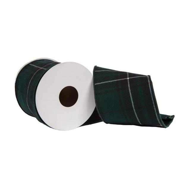 Vickerman Q222316 4 in. x 5 Yard Black Velvet Ribbon with Light Gold Sequin Embroidery Wired Edge Christmas Ribbon