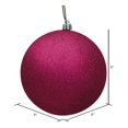 thumbnail image 2 of Vickerman N592070DG Boule d'Ornement de Noël à Capuchon Percé Pailleté Fuchsia de 8 Po, 2 of 3