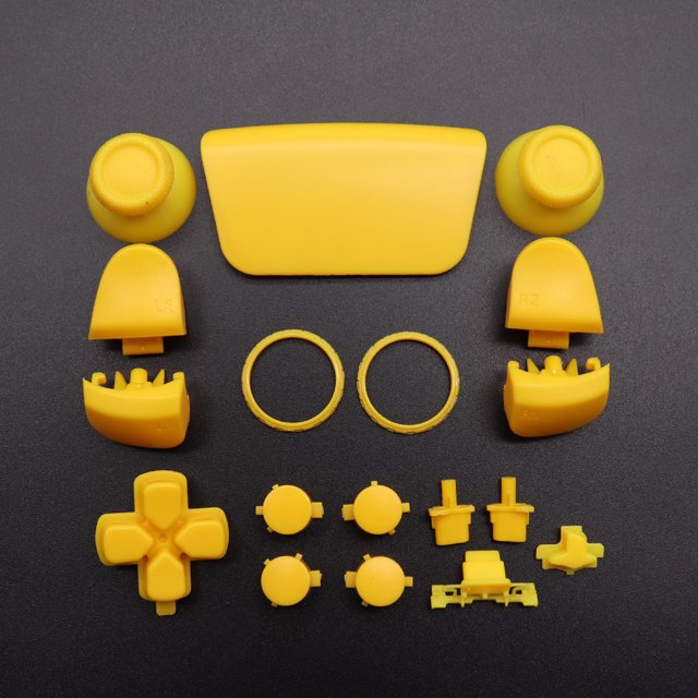 Replacement Buttons Set D-Pad L1 R1 L2 R2 Trigger Button Key Accent Ring For PS5 V3.0 BDM-030 Controller yellow