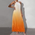 thumbnail image 4 of Ovzne Robes pour Femmes Robe Femme Printemps/été Dégradé Mode Aguichant Dos Nu Ligne A Longue Robe Grande Taille Robe Maxi Liquidation, 4 of 7