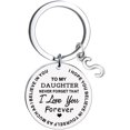 thumbnail image 1 of CHUANK Clearance To My Daughter Message Keychain Stainless Steel Initial Last Name 26 Letter Family Inspirational Keychain Gift, 1 of 2