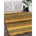 thumbnail image 2 of Ahgly Company Tapis d'Intérieur Carré Abstrait Orange Or, 7 Pieds Carré, 2 of 6