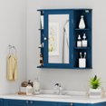 thumbnail image 2 of Costway Multipurpose Mount Wall Surface Bathroom Storage Cabinet Mirror, Blue Blue, 2 of 10