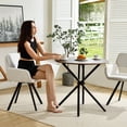 thumbnail image 4 of Homy Casa 2-person Dining Table, 31.5 inch Round Top with Industrial Metal Legs, Kitchen Breakfast Table, Espresso, 4 of 10