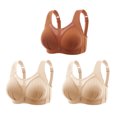 thumbnail image 1 of fheaev Summer Savings Clearance Front Closure Bras For Women Full Coverage Bra 3PC Women Bras Plus Size Behind Buckle Comfortable Breathable Exhaust Base Non-Steel Ring Non-Magnetic Buckle Underwear, 1 of 8