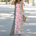 thumbnail image 2 of Mikilon Ensemble Stylé pour Femmes 2 Pcs Décontracté Ample Débardeur Imprimé Pantalon Long Sans Manches Col Rond Haut/chemise Ensemble Rose-A m, 2 of 5