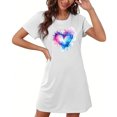 thumbnail image 4 of Mefallenssiah Chemise de Nuit Courte Surdimensionnée pour Femmes Mode Imprimé Poitrine Manches Courtes, 4 of 7