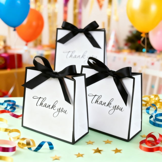 10 Sets Of Stamping Bow Hand Bags Neckties Mini Gift Bags