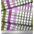 thumbnail image 3 of Soimoi Purple Crepe Silk Fabric Window Pane Check Fabric Prints By Yard 42 Inch Wide, 3 of 3