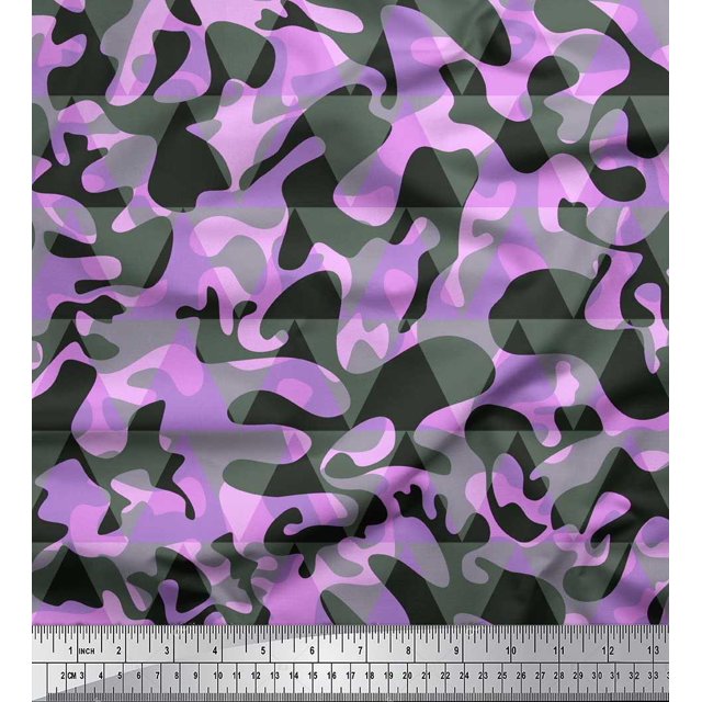 Soimoi Cotton Poplin Fabric Two Tone Camouflage Decor Fabric Printed Yard 42 Inch Wide