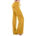 thumbnail image 2 of AherBiu Pantalon Cargo Grande Taille pour Femmes Taille Haute Extensible Ample Randonnée Jambes Larges Extérieur, 2 of 5