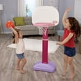 thumbnail image 3 of Little Tikes Ensemble de Basketball Facile pour Tout-Petits, Cerceau Réglable, 3 Balles, Rose, 3 of 6