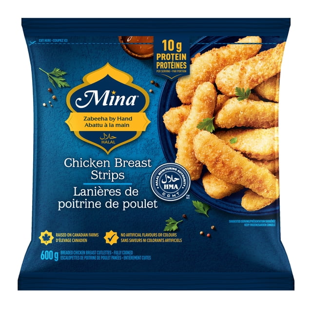 Mina Lanières de poitrine de poulet halal 600 g