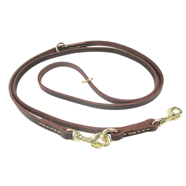 CIMAXIC 1Pc 2.3M Multifunctional Leather Double-headed Pet Leash Adjustable Pet Dog Walking Training Rope Outdoor Hauling Cable for Cat Dog (Reddish-brown),90.55"X0.47"X0.39"