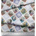 thumbnail image 2 of Soimoi Rayon Fabric Frame,Jug & Flower Pot Patchwork Printed Craft Fabric by The Yard 42 Inch Wide, 2 of 3
