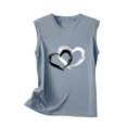 thumbnail image 5 of Timegard Camisoles pour Femmes Col Rond Imprimé Cœur Sans Manches Confortables Décontractées Amples Chemises Hauts Blouse, 5 of 5