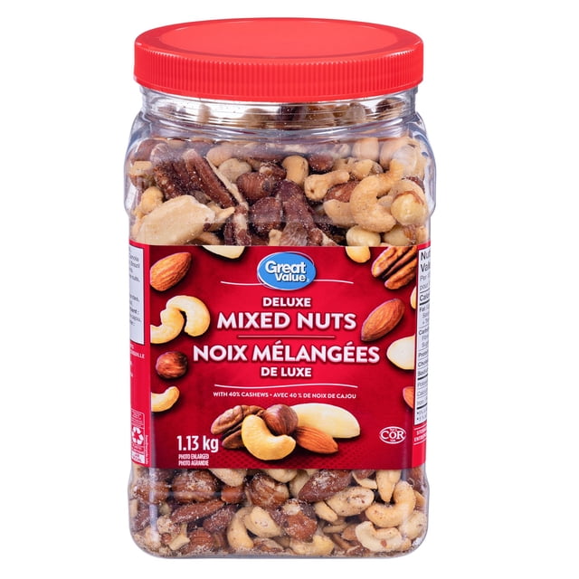 Great Value Deluxe Mixed Nuts, Kosher, Made in Canada, 1.13kg