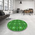 thumbnail image 4 of Ahgly Company Tapis d'Intérieur Lavables à la Machine, Carrés, Transitionnels, Verts, Tapis de Zone, 4 Pieds Carré, 4 of 7