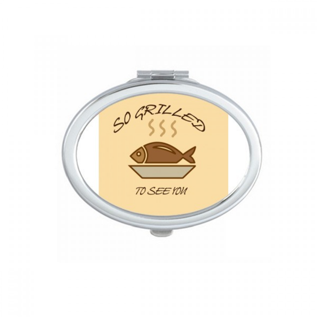 Barbecue Food Fish Fragrance Happy Mirror Portable Fold Hand Makeup Double Side Glasses
